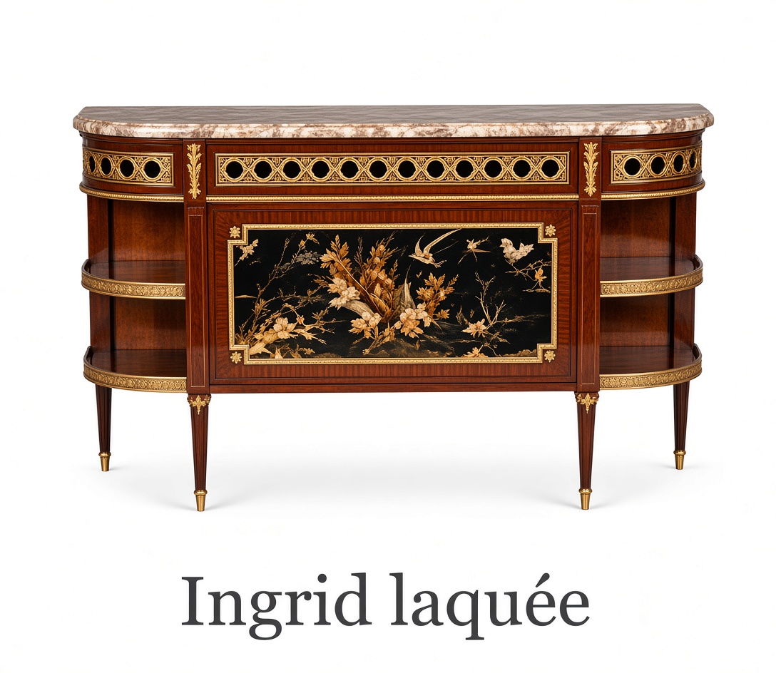 Louis xvi furniture such as this console table comprises a large part of the Taillardat collection