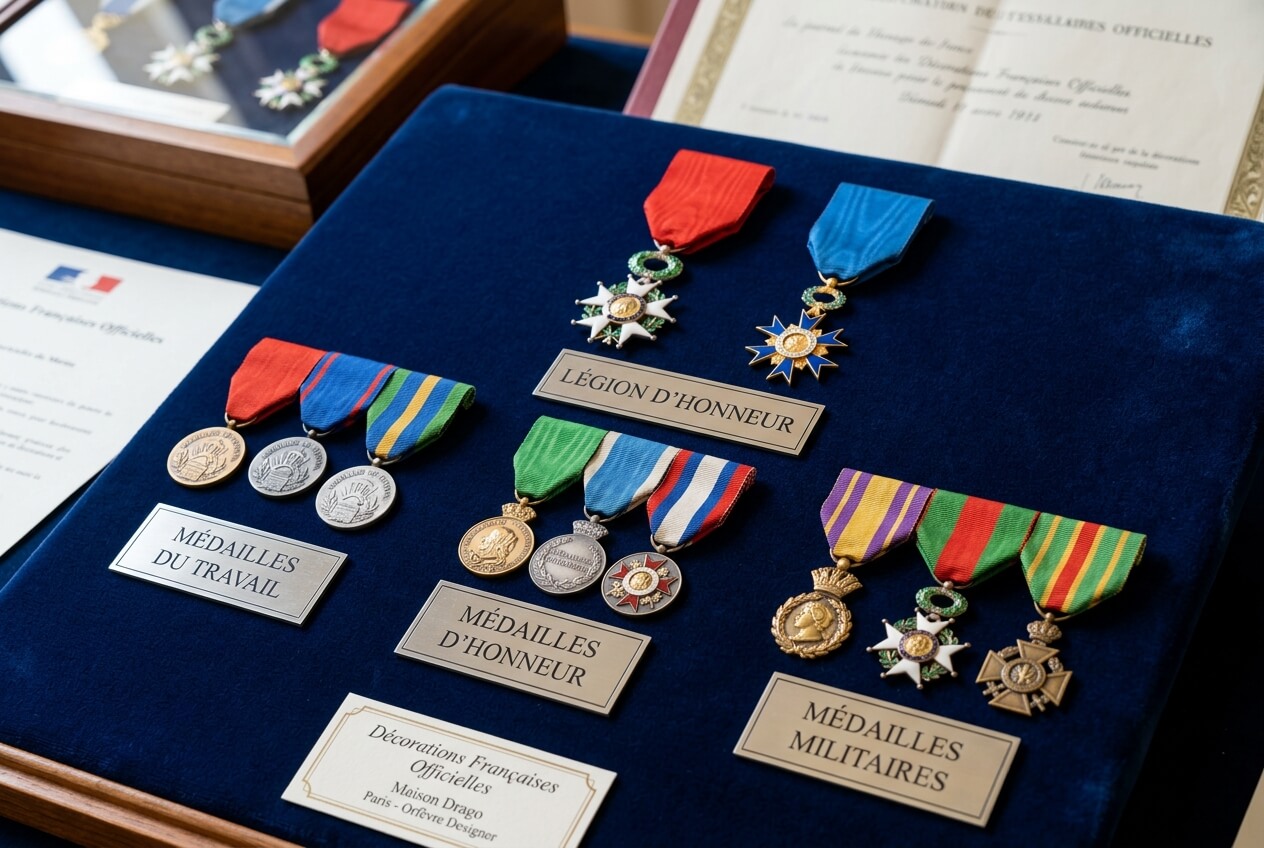 Les différents types de décorations civiles et militaires en France