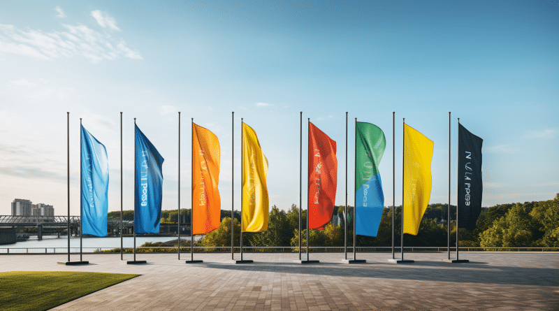 Drapeaux publicitaires : la clé pour se démarquer lors d'événements et de salons